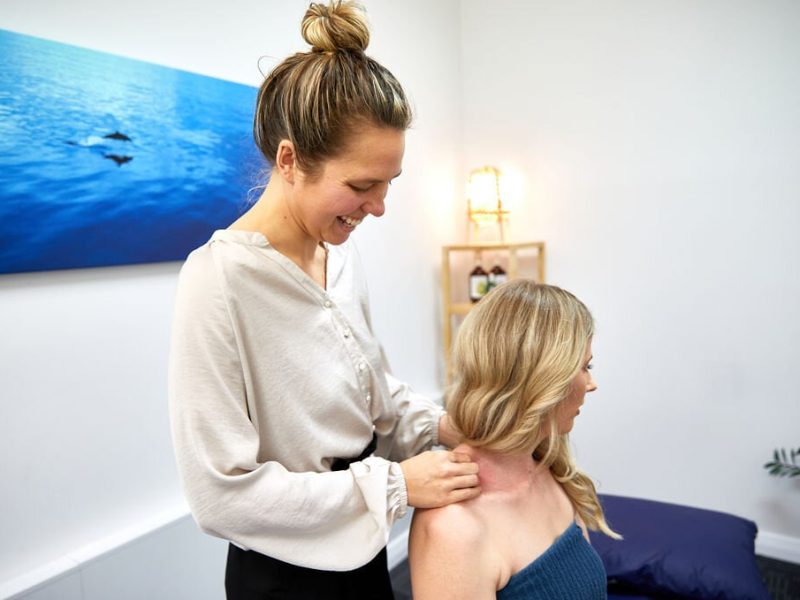 Occupational Therapist OT applying myofascial therapy