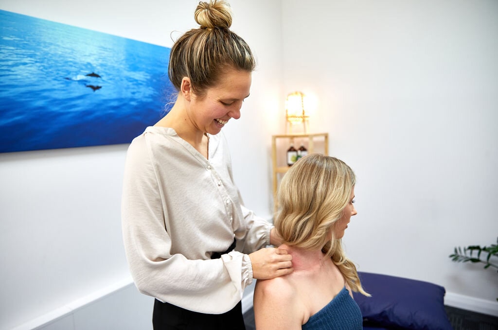 Occupational Therapist OT applying myofascial therapy